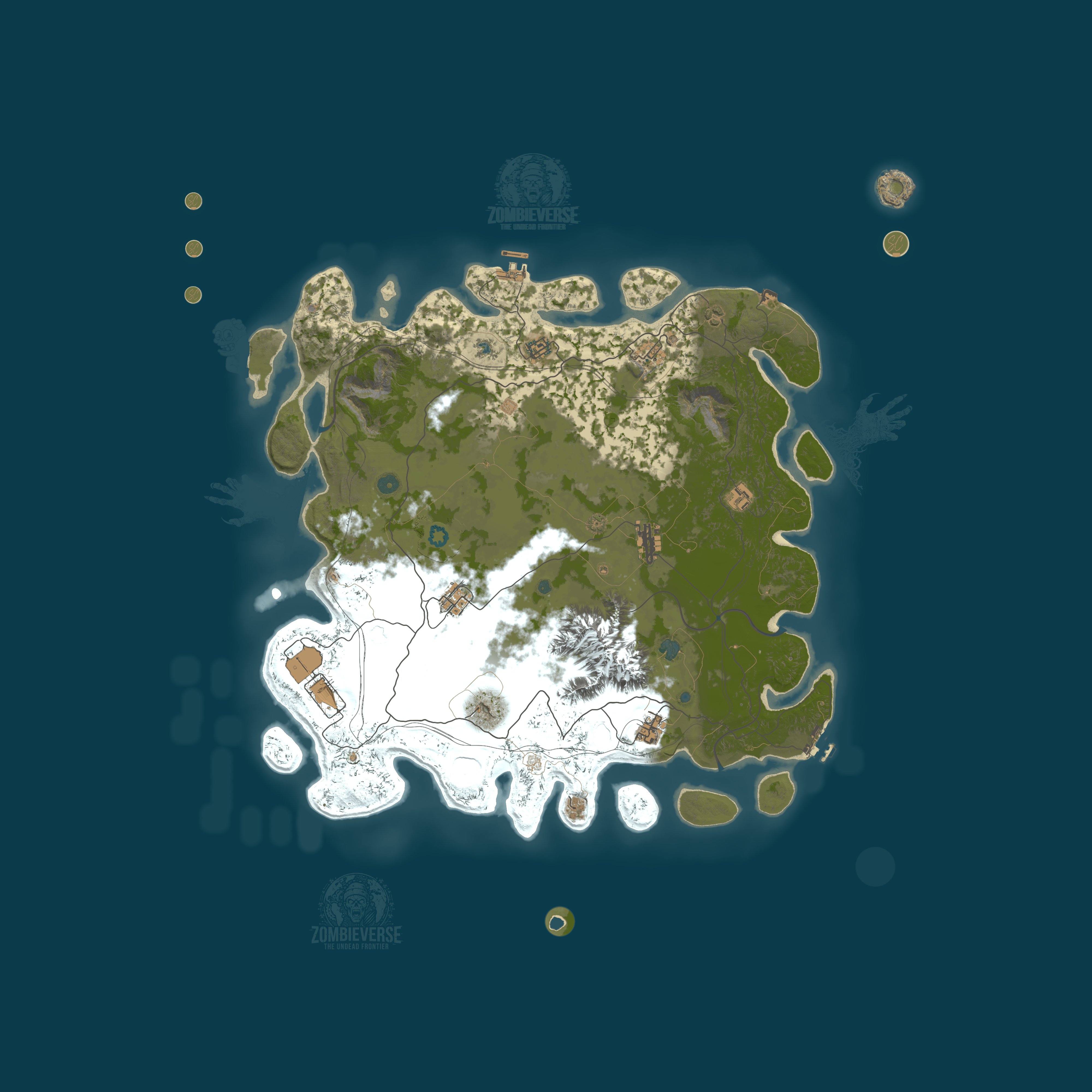 Map for ZombieVerse | Quests, Heli Towers, Nukes Skilltree
