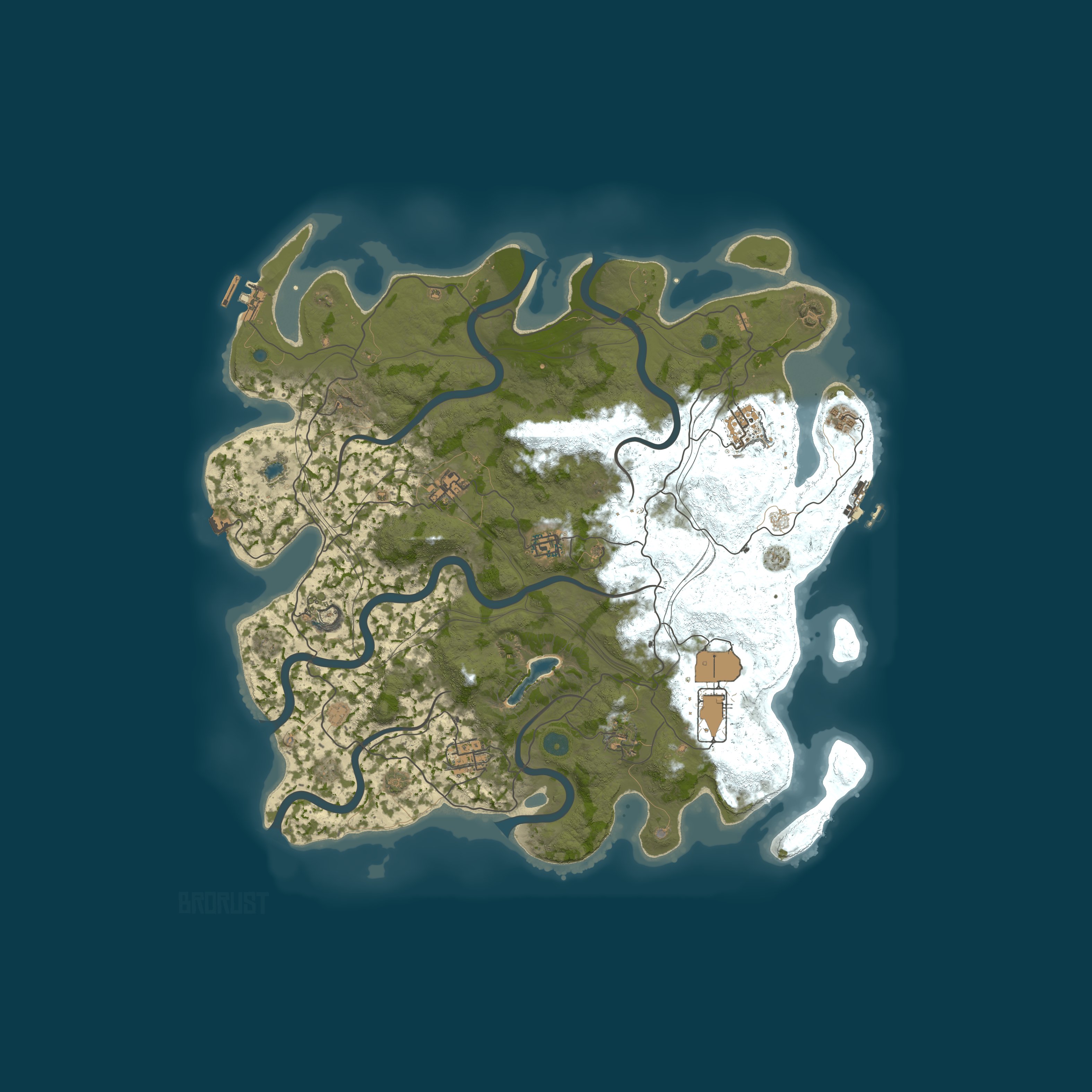 Map for #3 BroRust X50/X100|G WIPE 21.03|MAX5|NoBP|Loot+|Copter