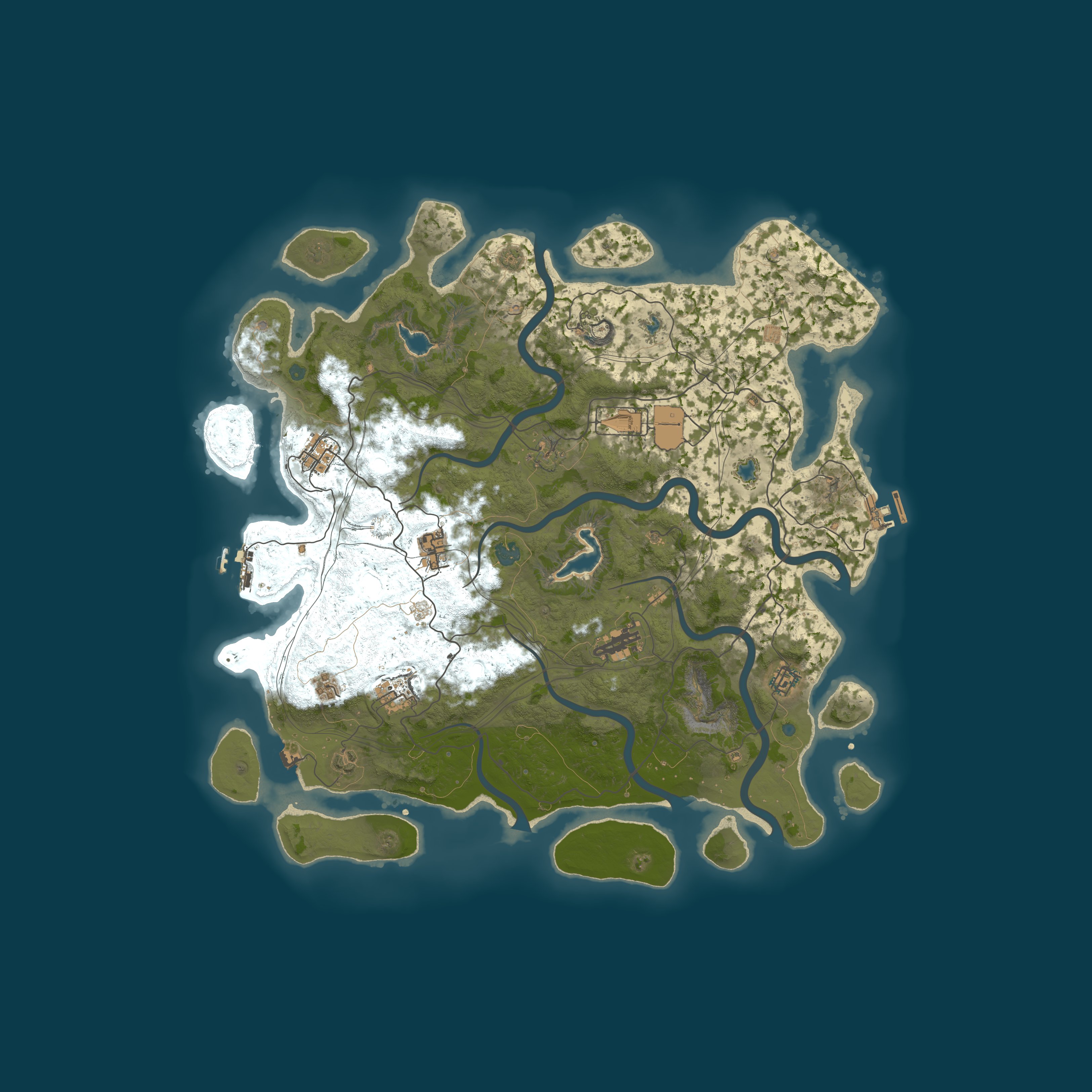 Map for ausRUSTen #1 |PvE|Raidable Bases|Defendable Bases|Defendable Ho