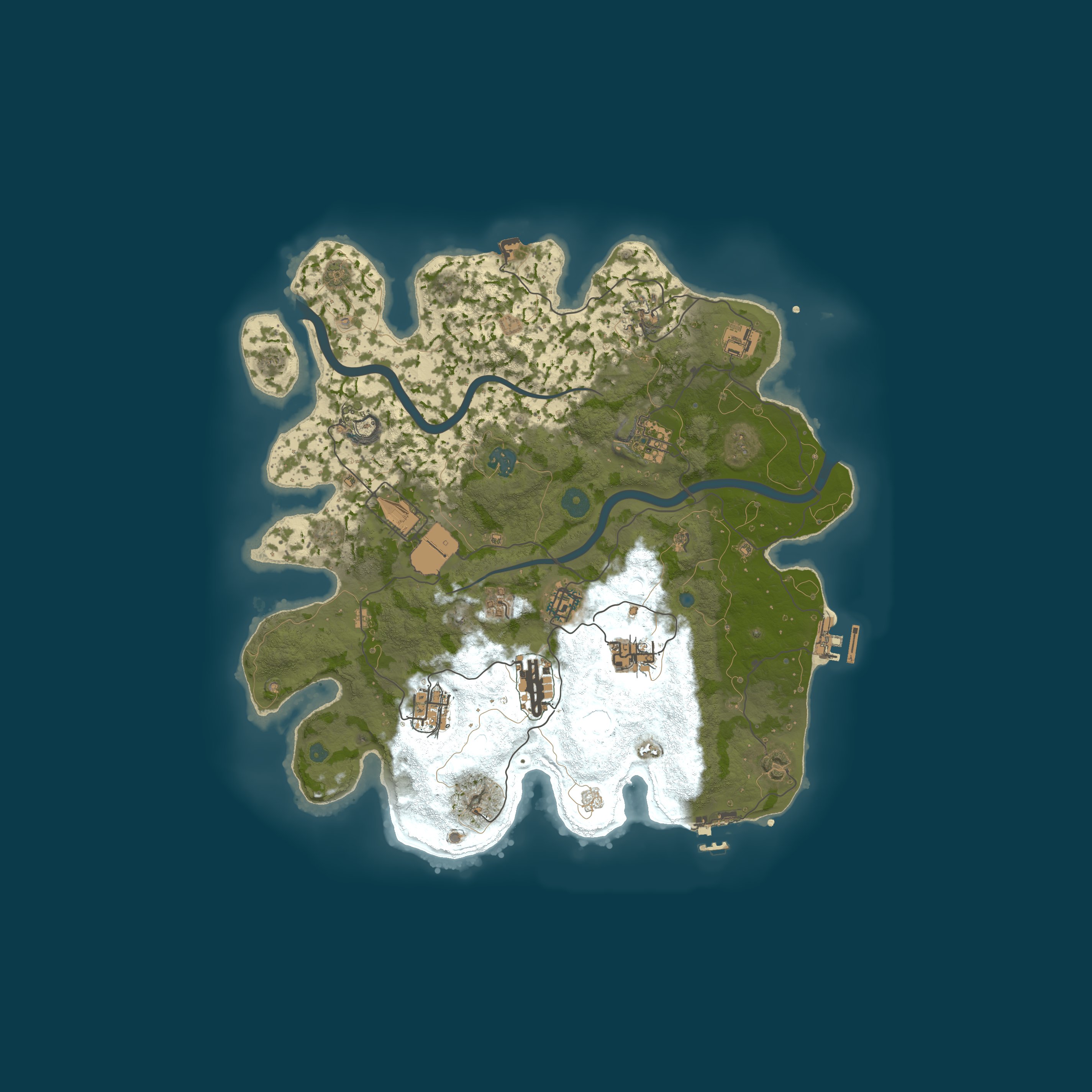 Procedural Map, size 3700, seed 1634325496