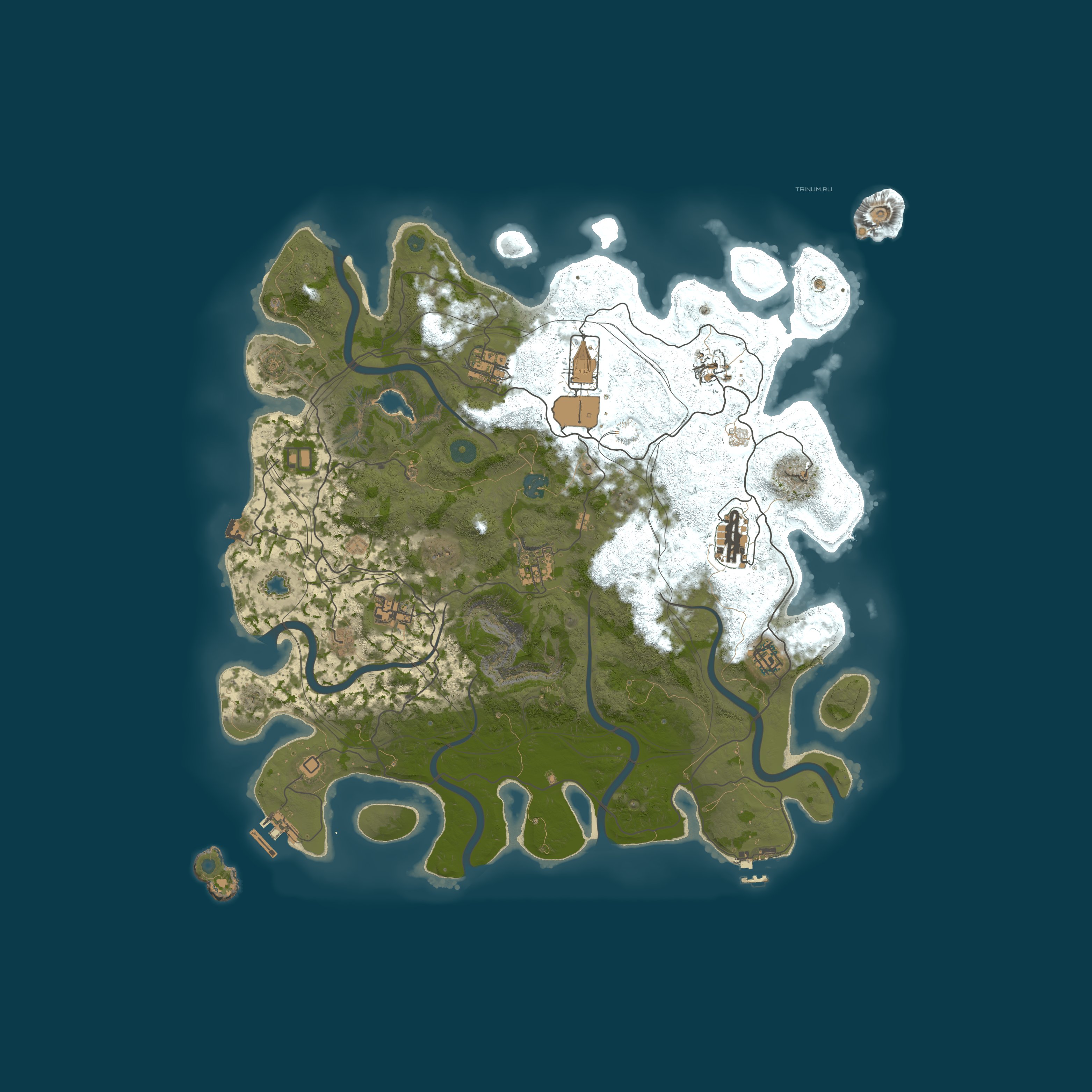 Map for TRINUM.RU PVE NoKill NoRaid Skills Artifacts Boss Zombie