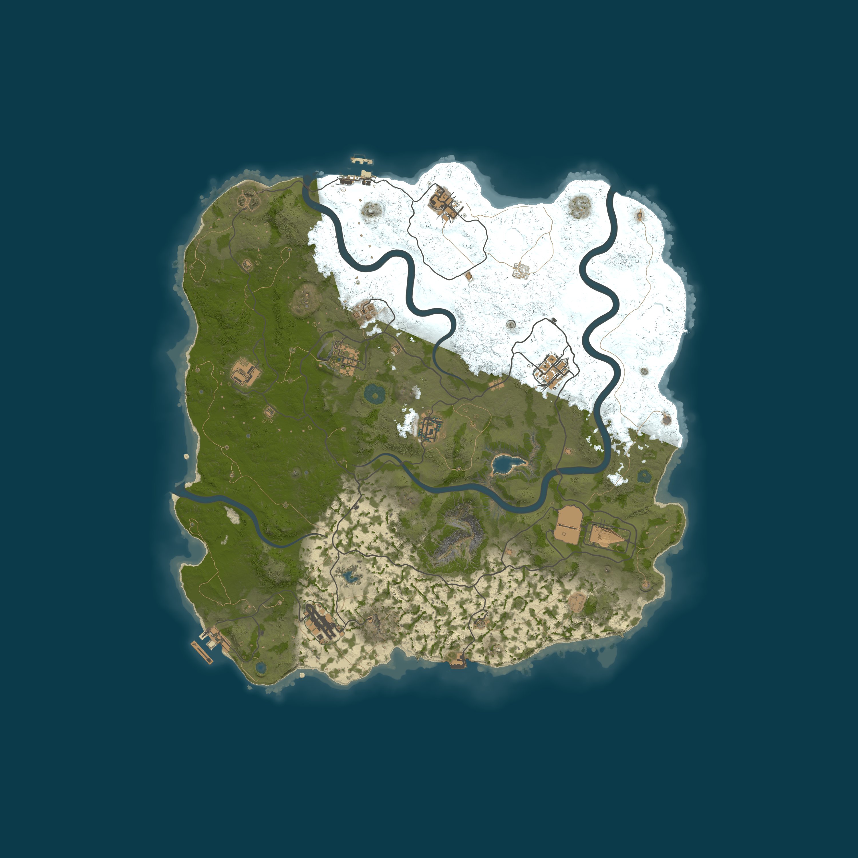 Map for JumpRust.com - US 3x|Primitive|Full PVP|Shop|Kits|TP|Clans|