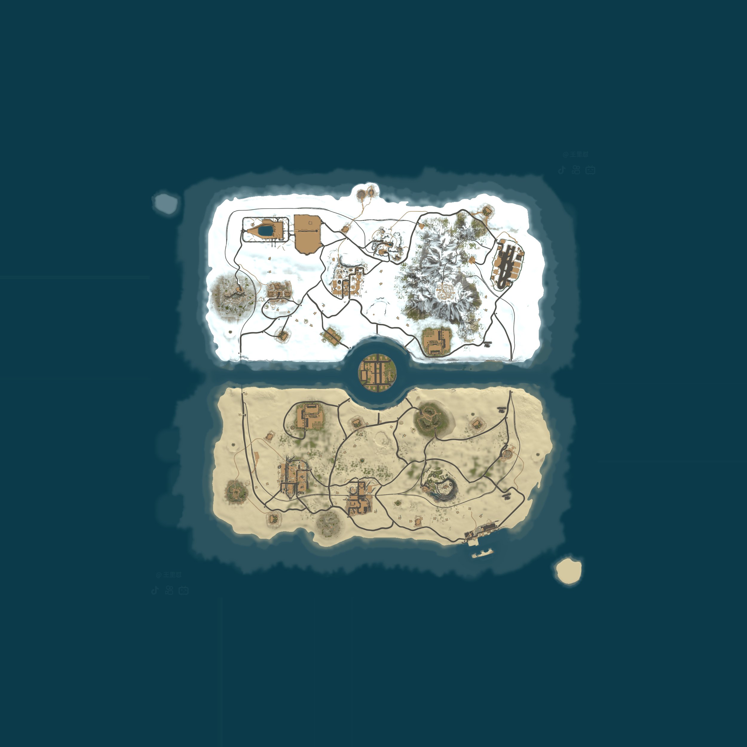 Map for 圆心云北冥游戏系统Rust服务器