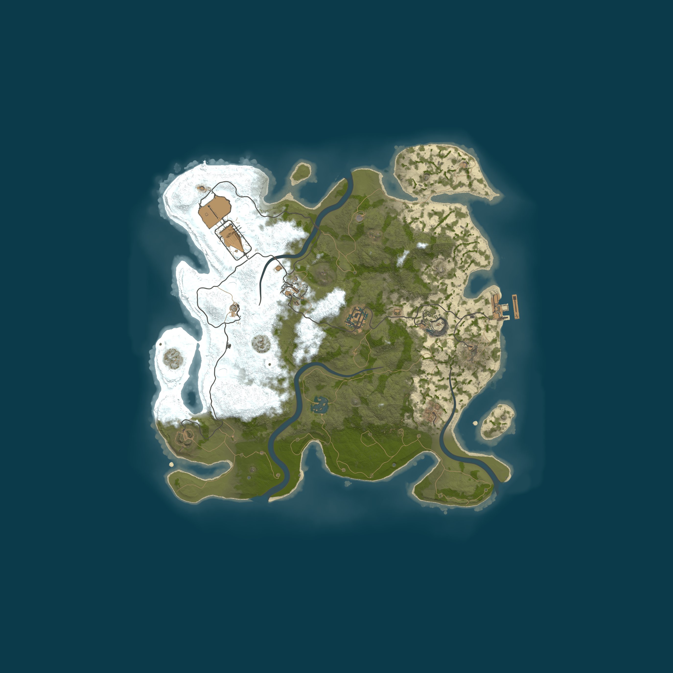 Procedural Map, size 3500, seed 1786298491