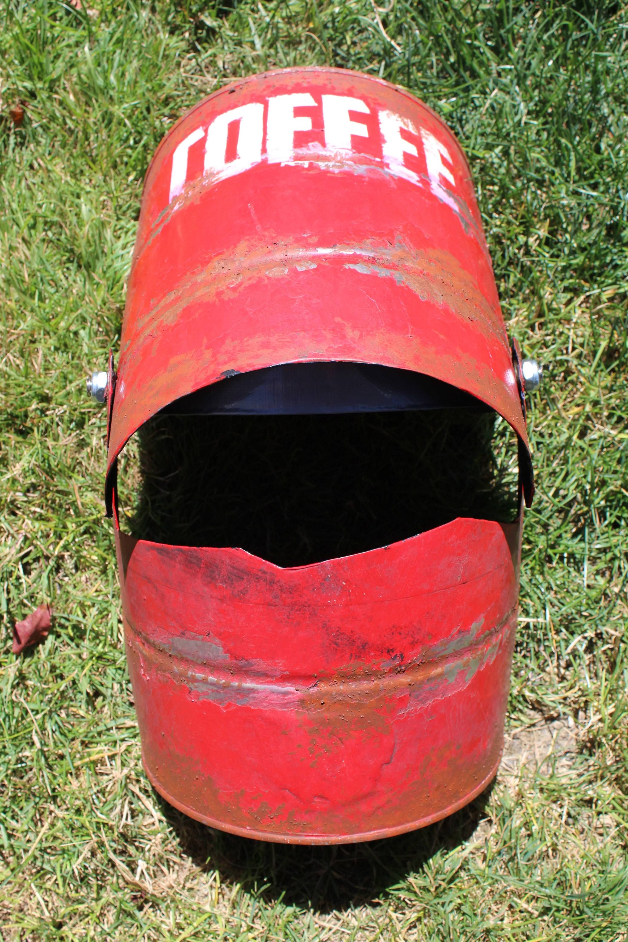 Rust coffee can helmet фото 3