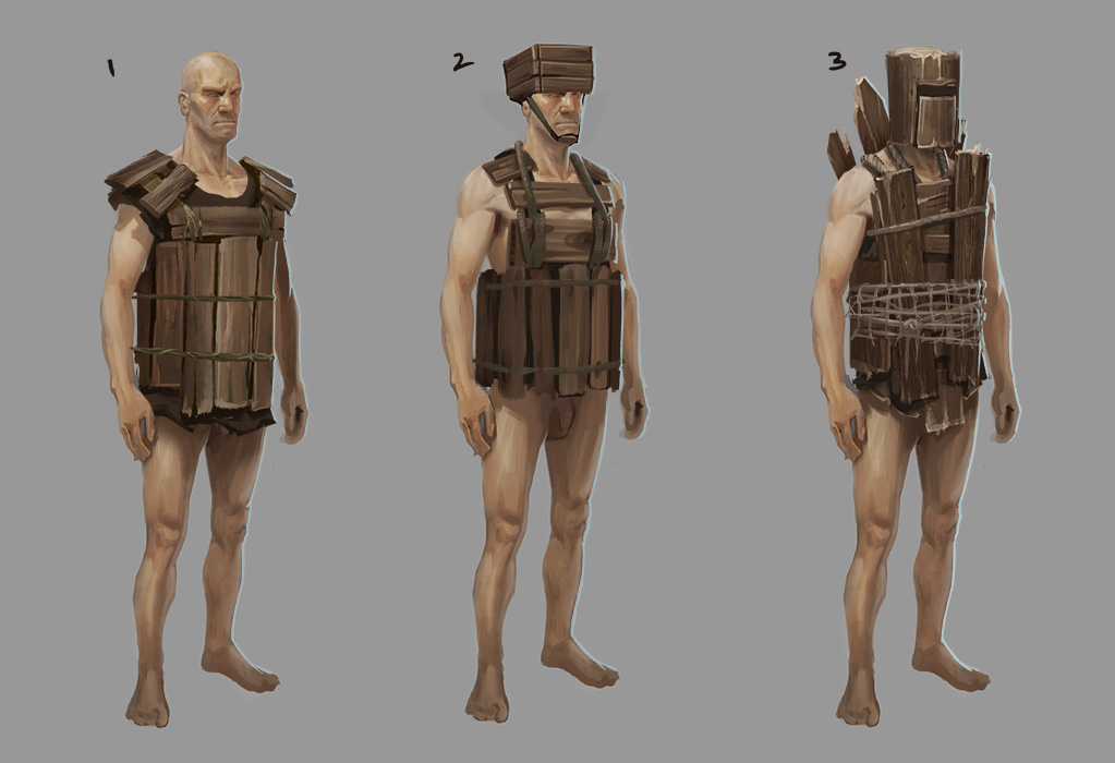 I've been finalising the concept art for the wooden armor this week. 